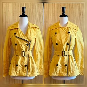 Cole Haan Lemon Yellow Nylon/Cotton Double Breasted Jacket